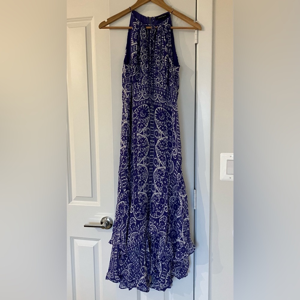 Nanette Laporte Purple and White Silk Dress